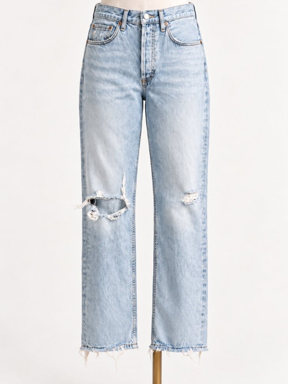 AGOLDE Riley High Rise Straight Crop Distressed Jeans Size 27